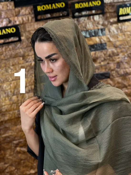 شال حریر لبه گیپور شال حریر لبه گیپور a105
