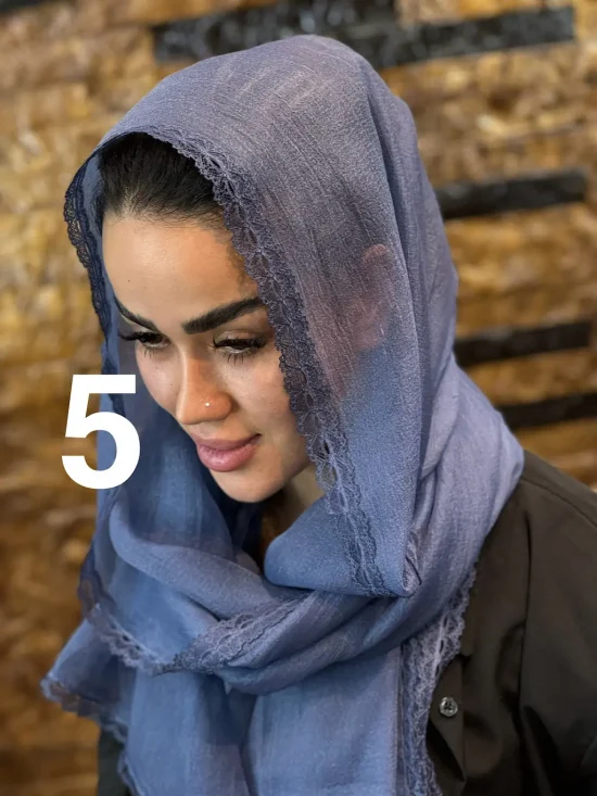شال حریر لبه گیپور شال و روسری رومانو