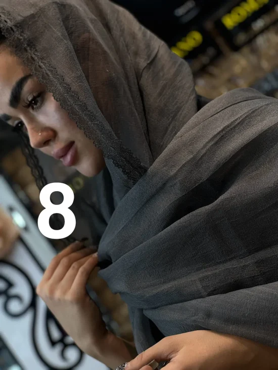 شال حریر لبه گیپور شال و روسری رومانو