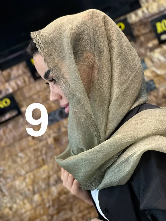 شال حریر لبه گیپور شال و روسری رومانو