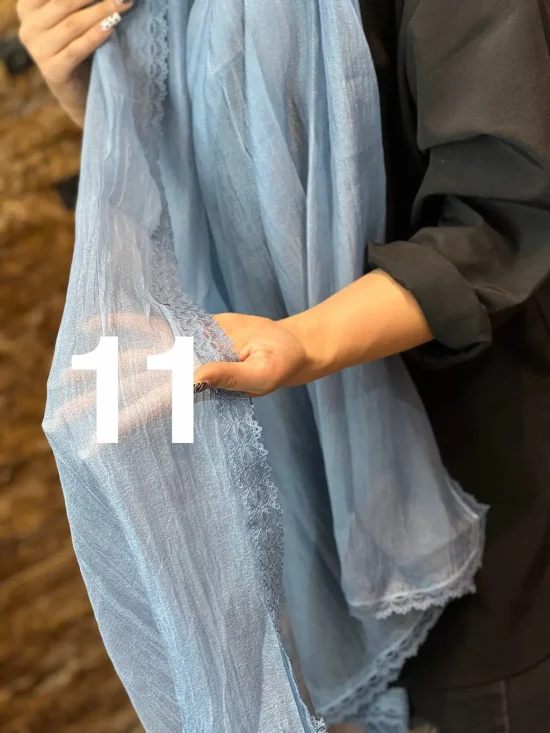 شال حریر لبه گیپور شال و روسری رومانو