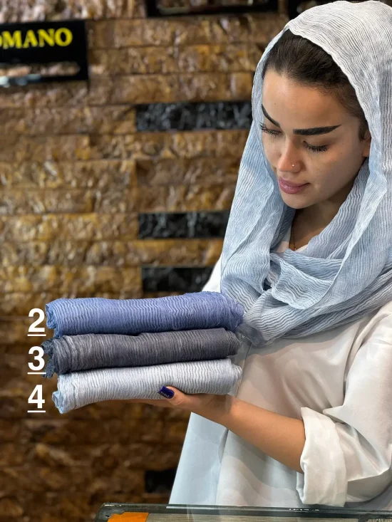 شال حریر نخ میله ای شال و روسری رومانو