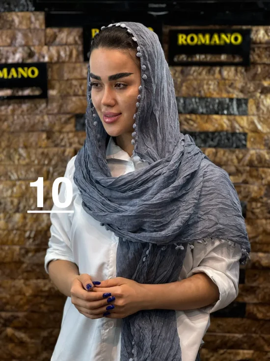شال سوپر نخ لبه منگوله شال و روسری رومانو