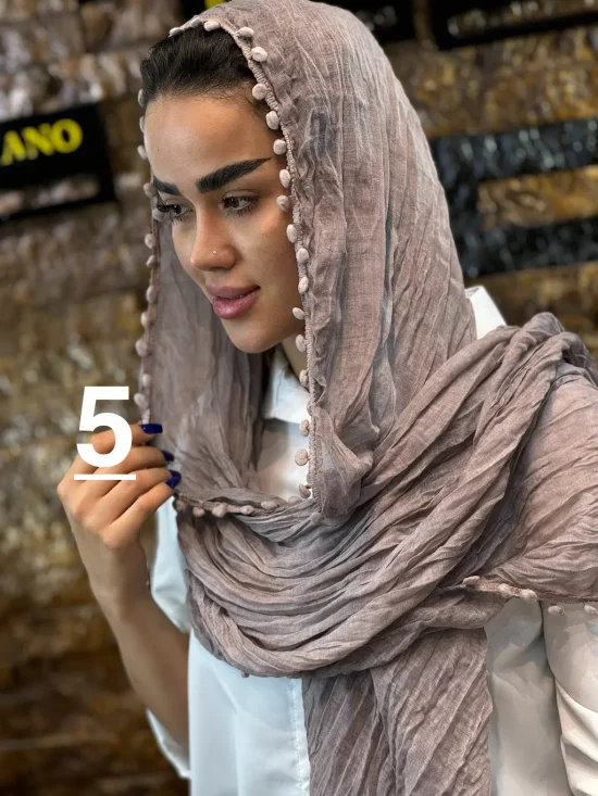 شال سوپر نخ لبه منگوله شال و روسری رومانو