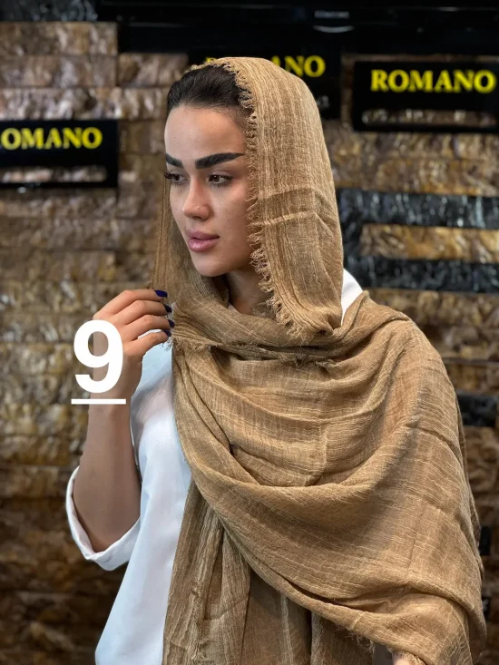 شال کنفی لبه ریش شال و روسری رومانو
