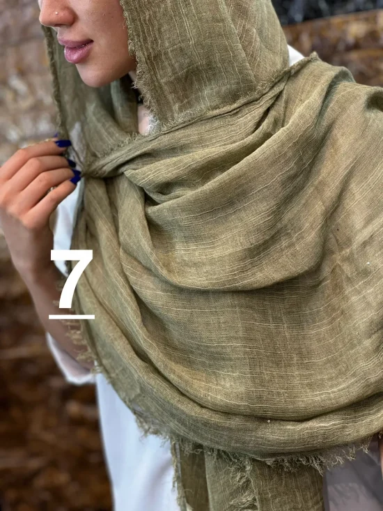 شال کنفی لبه ریش شال و روسری رومانو