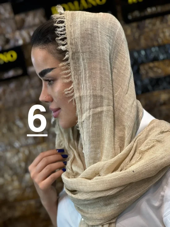 شال کنفی لبه ریش شال و روسری رومانو