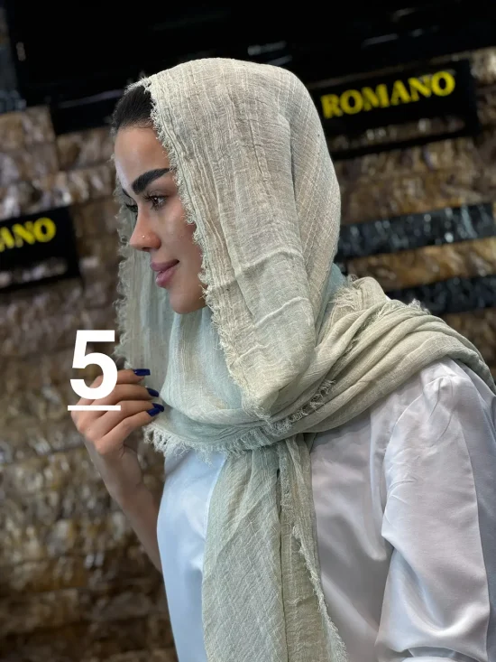 شال کنفی لبه ریش شال و روسری رومانو