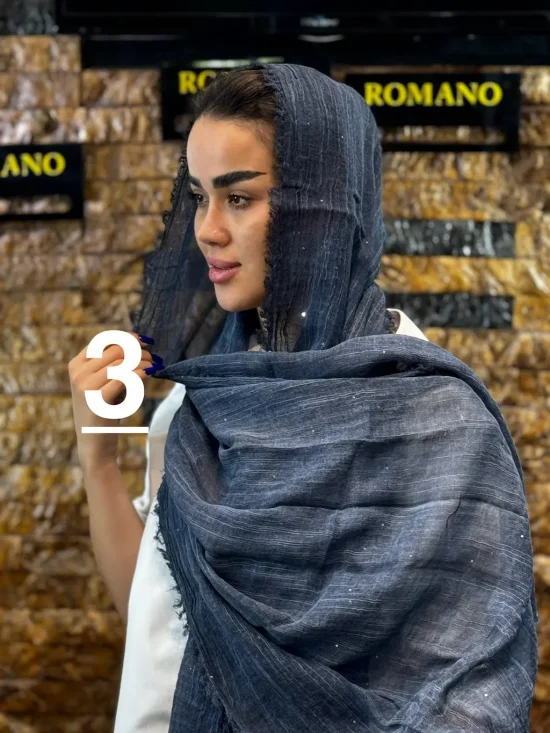 شال کنفی لبه ریش شال و روسری رومانو