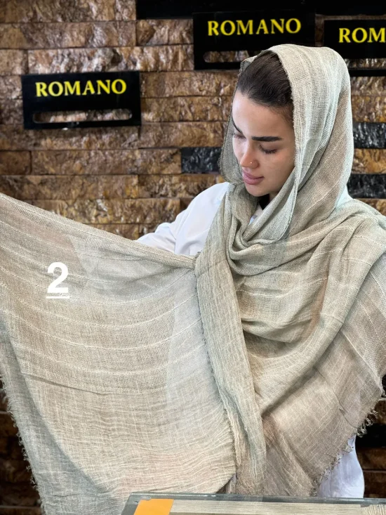 شال کنفی لبه ریش شال و روسری رومانو