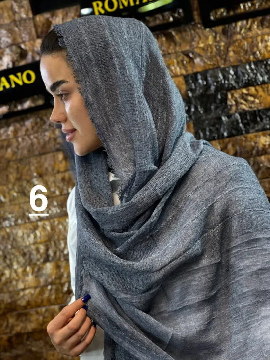 شال کنفی لبه ریش شال و روسری رومانو