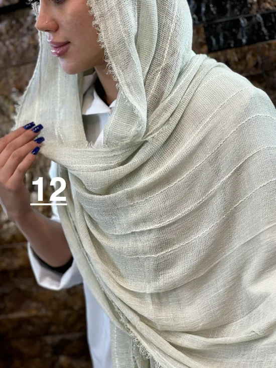 شال کنفی لبه ریش شال و روسری رومانو