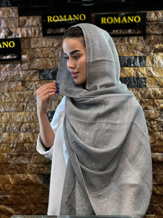شال کنفی پولکی شال و روسری رومانو