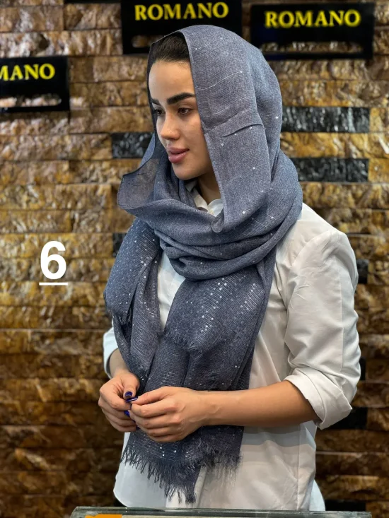شال کنفی پولکی شال و روسری رومانو