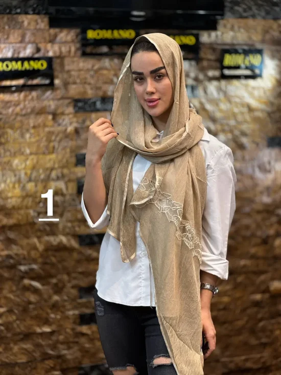 شال نخ حریر مزونی شال و روسری رومانو