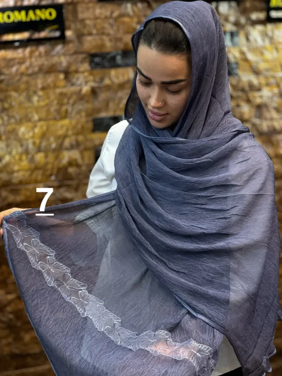 شال نخ حریر مزونی شال و روسری رومانو