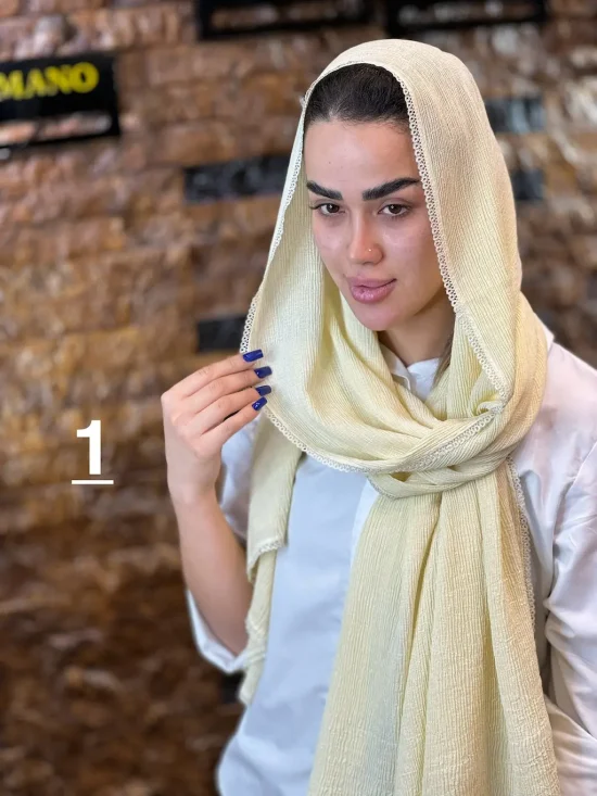 شال پلیسه لبه عدسی شال و روسری رومانو