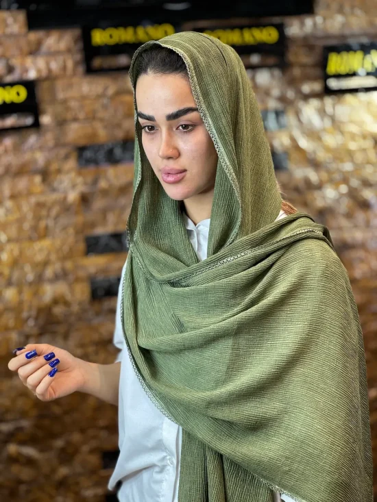 شال پلیسه لبه عدسی شال و روسری رومانو
