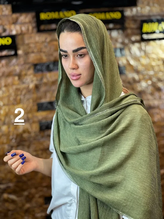شال پلیسه لبه عدسی شال و روسری رومانو