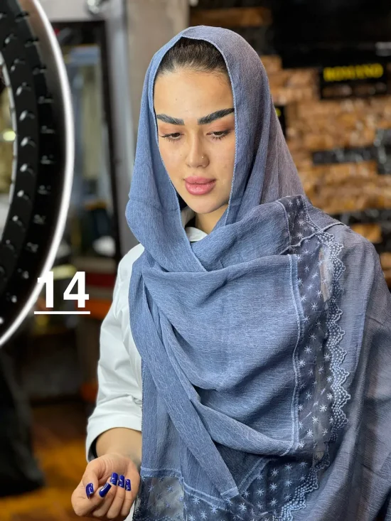 شال حریر دستک دانتلی شال و روسری رومانو