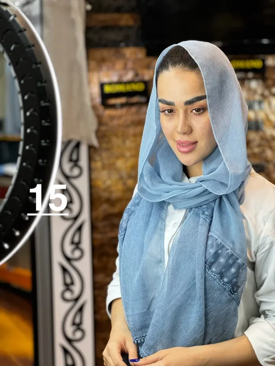 شال حریر دستک دانتلی شال و روسری رومانو