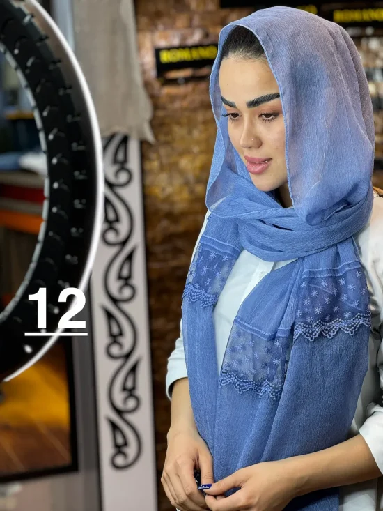 شال حریر دستک دانتلی شال و روسری رومانو