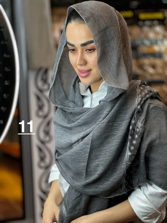 شال حریر دستک دانتلی شال و روسری رومانو