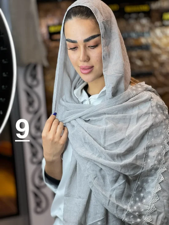 شال حریر دستک دانتلی شال و روسری رومانو