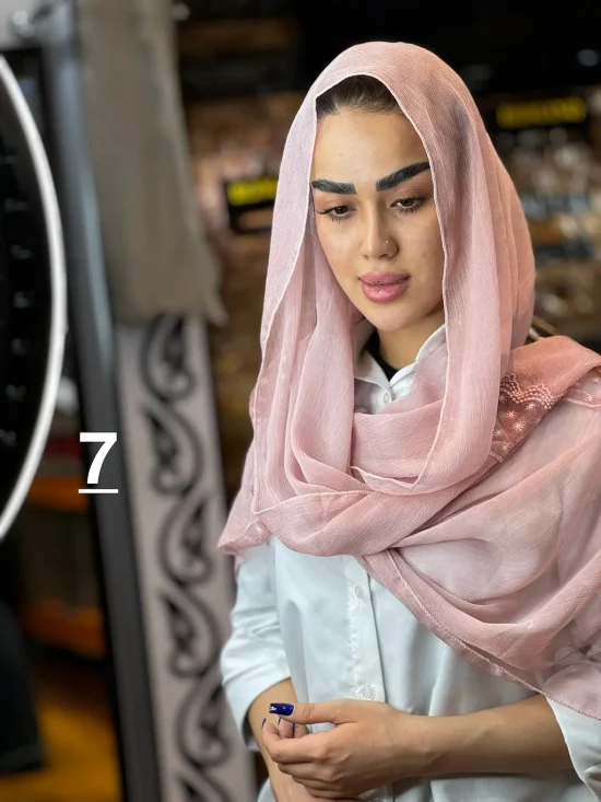 شال حریر دستک دانتلی شال و روسری رومانو