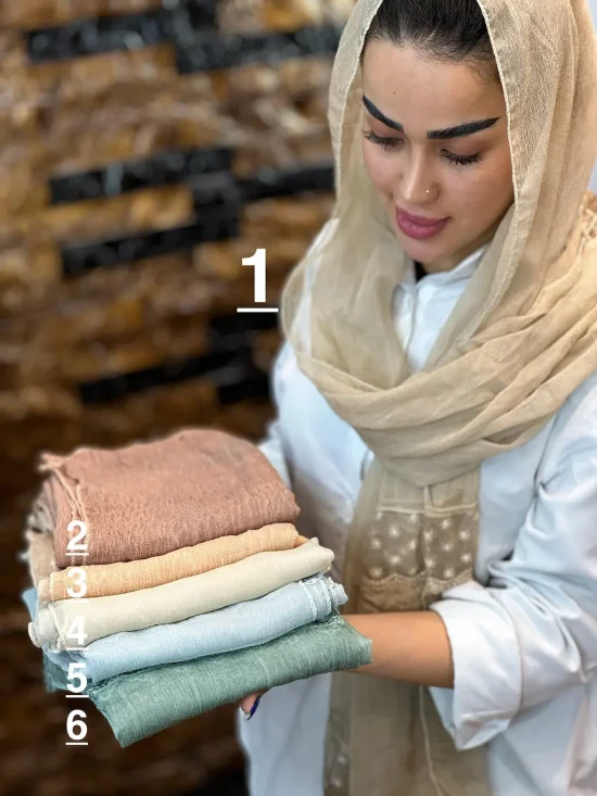 شال حریر دستک دانتلی شال و روسری رومانو