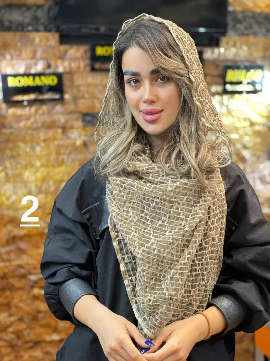 شال توری مخملی شال و روسری رومانو