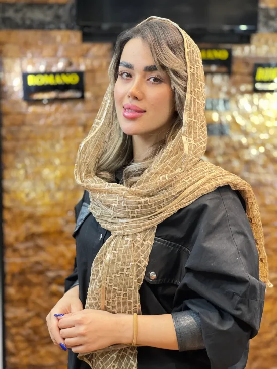 شال توری مخملی شال و روسری رومانو