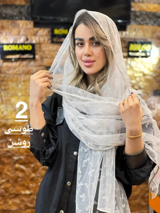 شال توری مخملی شال و روسری رومانو