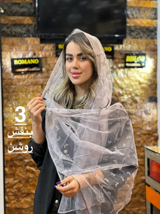 شال توری مخملی شال و روسری رومانو