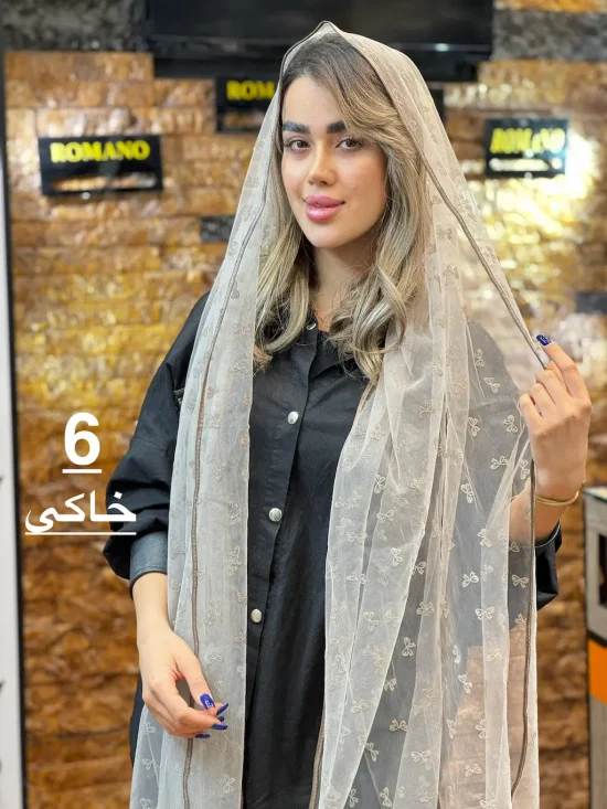 شال توری مخملی شال و روسری رومانو