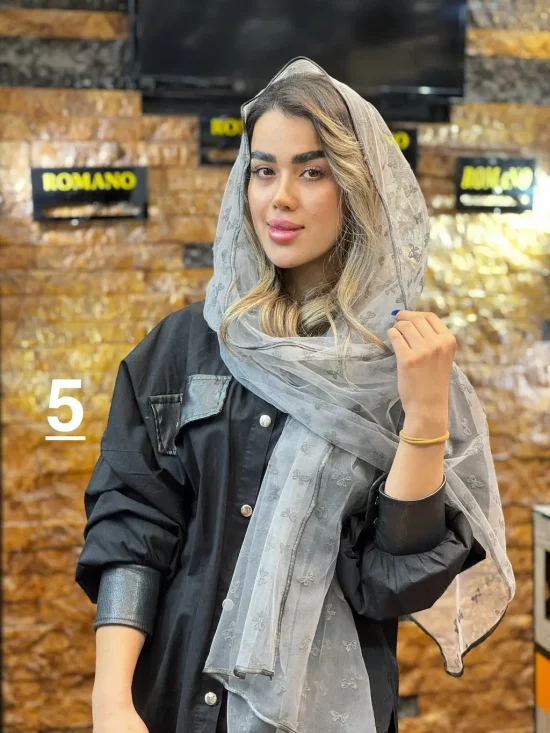 شال توری مخملی شال و روسری رومانو