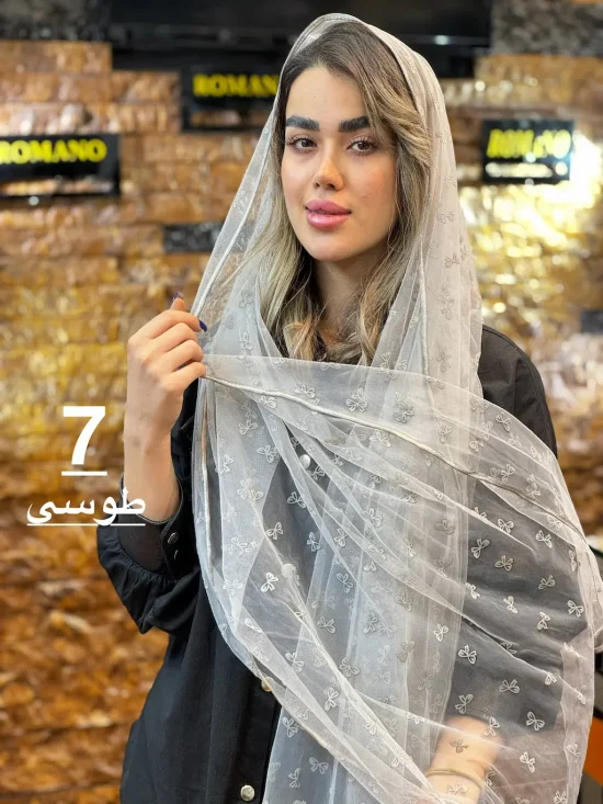 شال توری مخملی شال و روسری رومانو