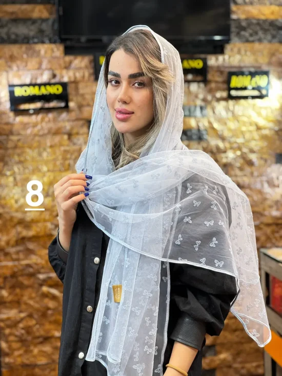 شال توری مخملی شال و روسری رومانو