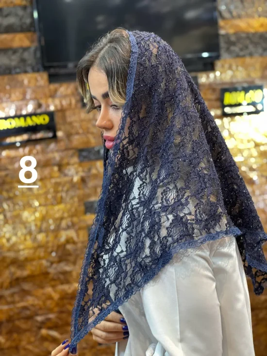 روسری سه گوش گیپور شال و روسری رومانو