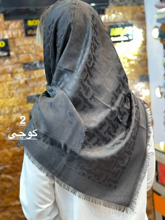 روسری نخی مشکی شال و روسری رومانو