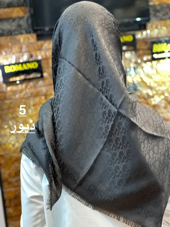 روسری نخی مشکی شال و روسری رومانو