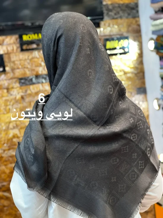 روسری نخی مشکی شال و روسری رومانو