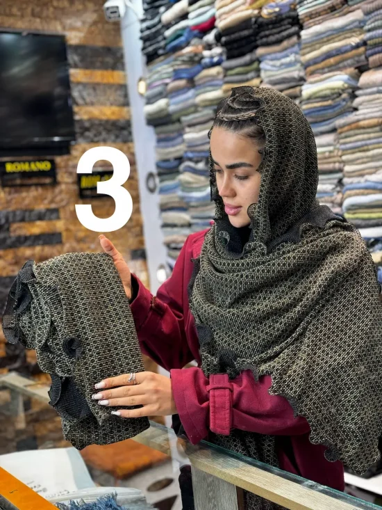 شال حریر پلیسه شال و روسری رومانو