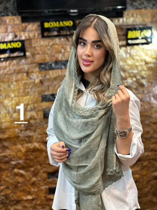 شال مزونی حریر کبریتی شال و روسری رومانو