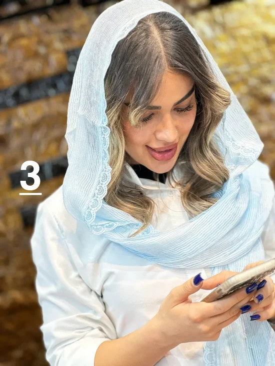 شال مزونی حریر کبریتی شال و روسری رومانو