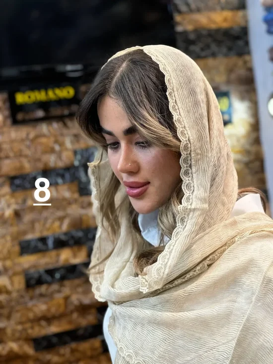 شال مزونی حریر کبریتی شال و روسری رومانو