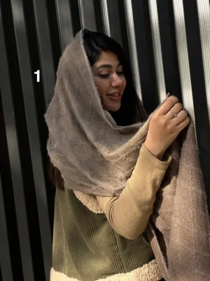 شال پاییزی حوله ای خز دار
