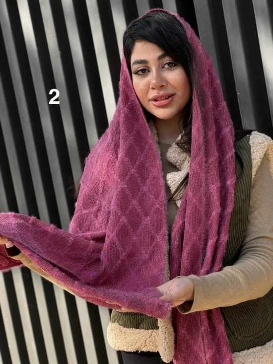 شال پاییزی حوله ای خز دار