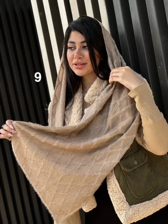 شال پاییزی حوله ای خز دار
