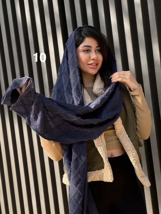شال پاییزی حوله ای خز دار
